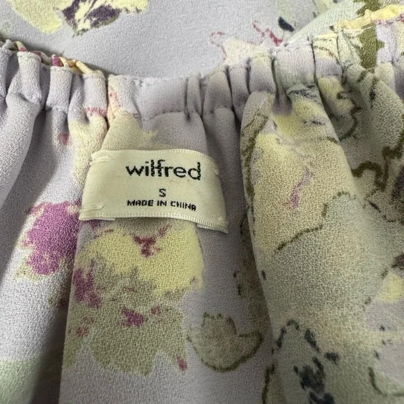 Wilfred Aritzia Promener Floral Off Shoulder Blouse Silk Trim Size Small - Picture 8 of 11